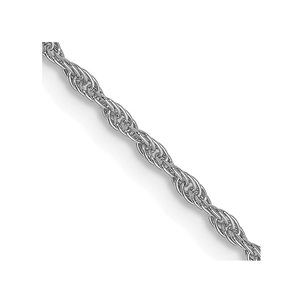 10K White Gold 1.2 mm Loose Rope Chain Necklace 16"-24" - Product Photo
