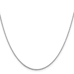 14K White Gold 1.3mm Loose Rope Chain Necklace 16"-20" - Product Photo
