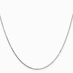 10K White Gold .7mm Box Chain Necklace 16"-24" - Product Photo