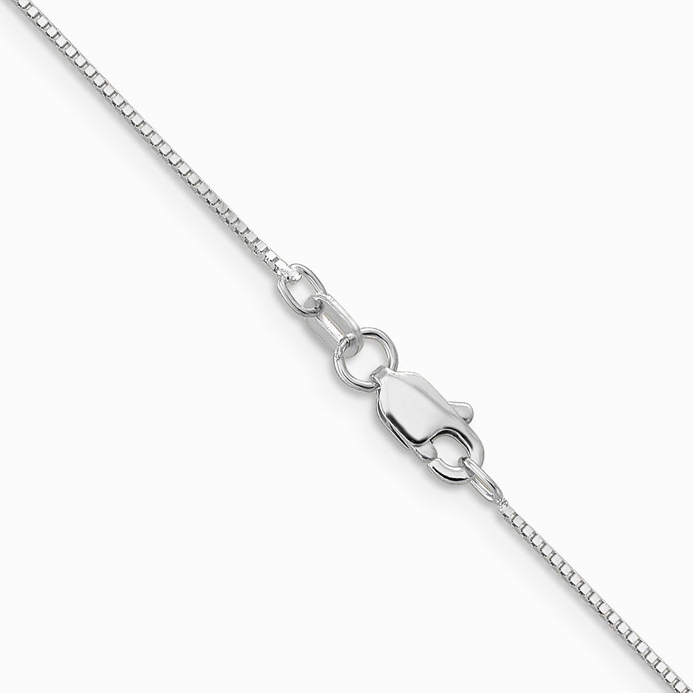 10K White Gold .7mm Box Chain Necklace 16"-24" - Product Photo