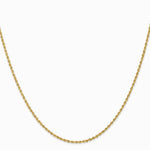 10K Yellow Gold 1.5mm Solid Rope Chain Necklace 16"-24" - Product Photo