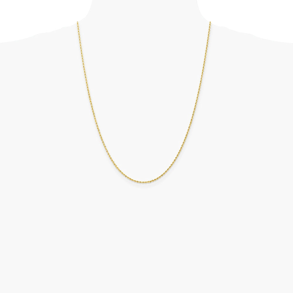 10K Yellow Gold 1.5mm Solid Rope Chain Necklace 16"-24" - Product Photo