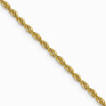 10K Yellow Gold 1.5mm Solid Rope Chain Necklace 16"-24" - Product Photo