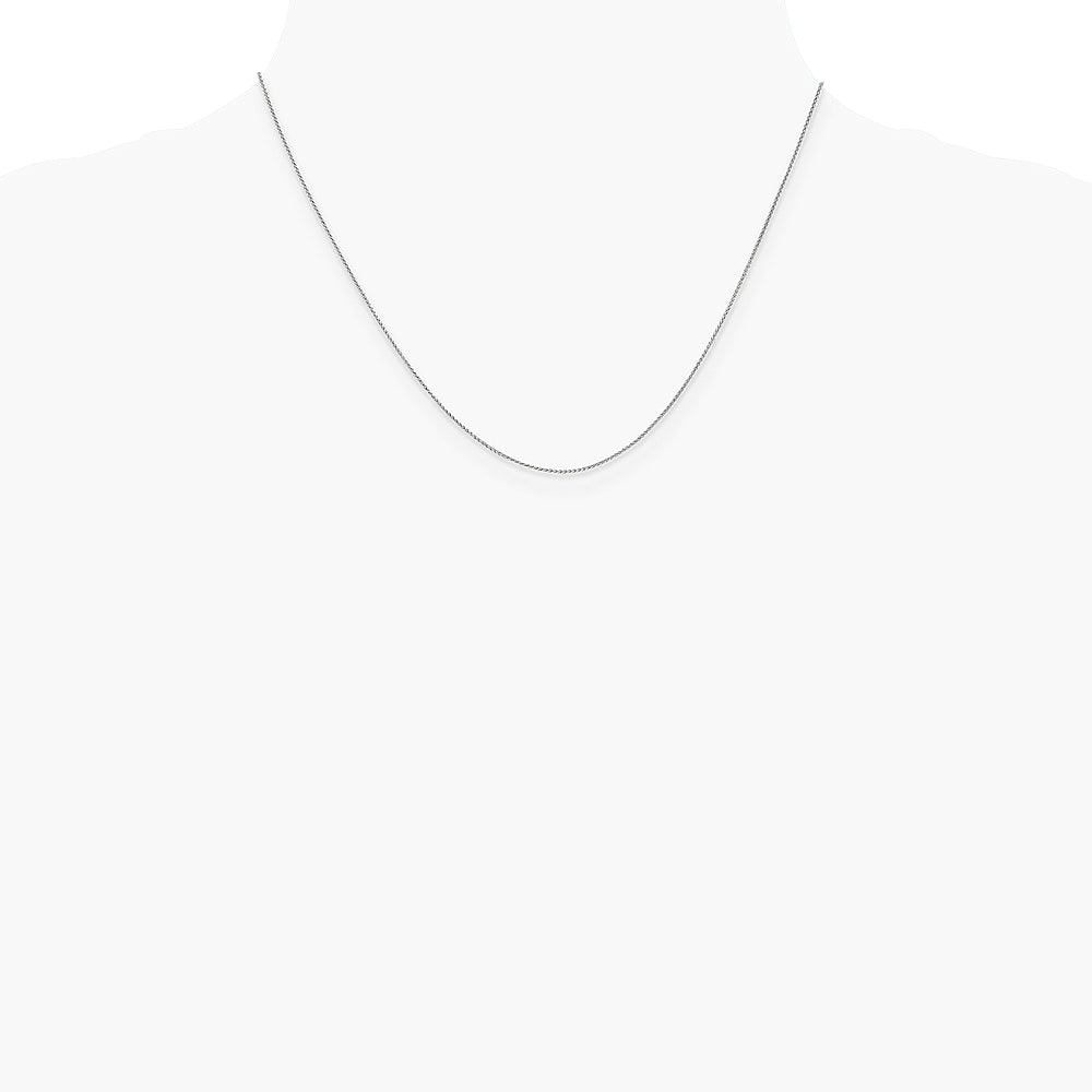 10K White Gold .85mm Spiga Chain Necklace 16"-24" - Product Photo