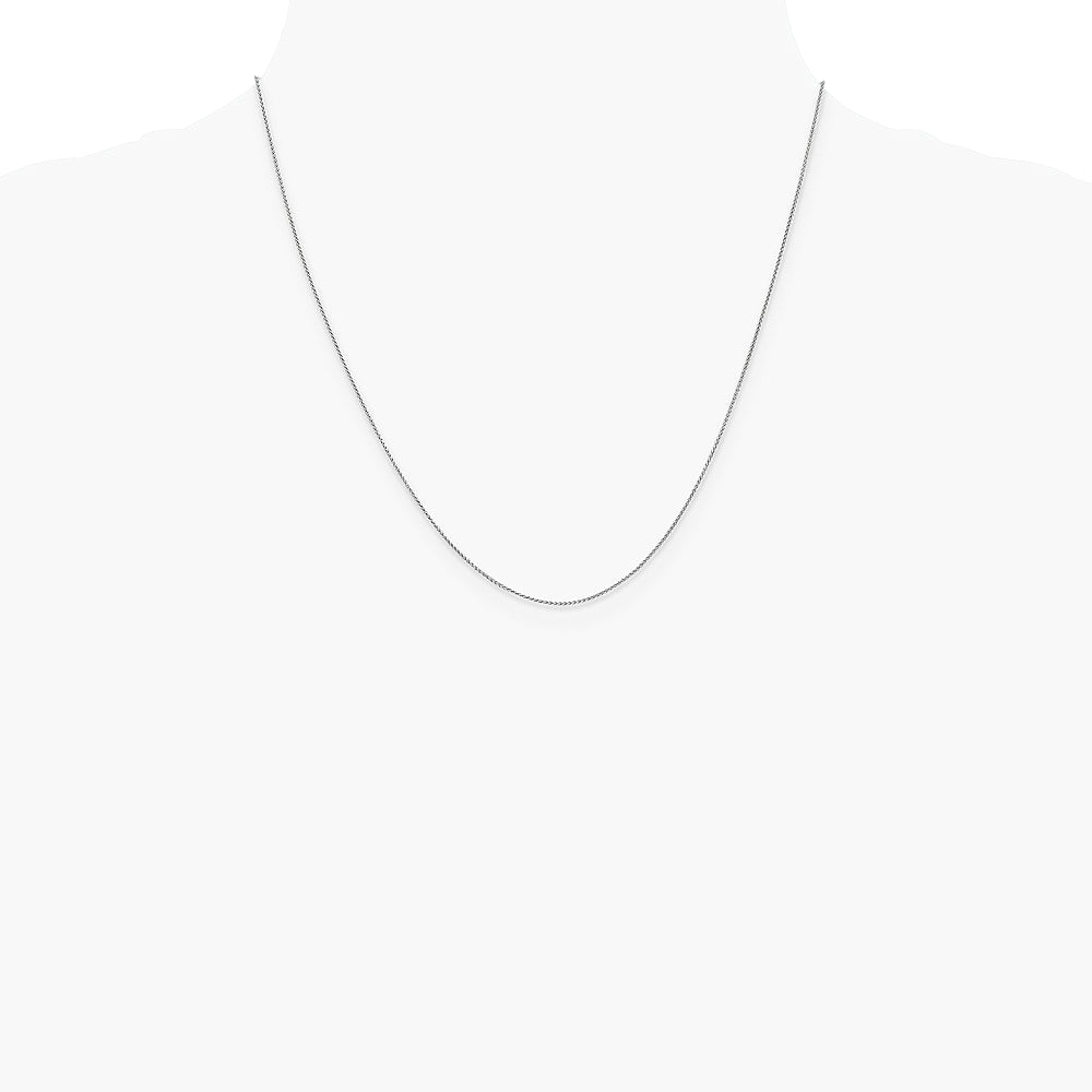 10K White Gold .85mm Spiga Chain Necklace 16"-24" - Product Photo