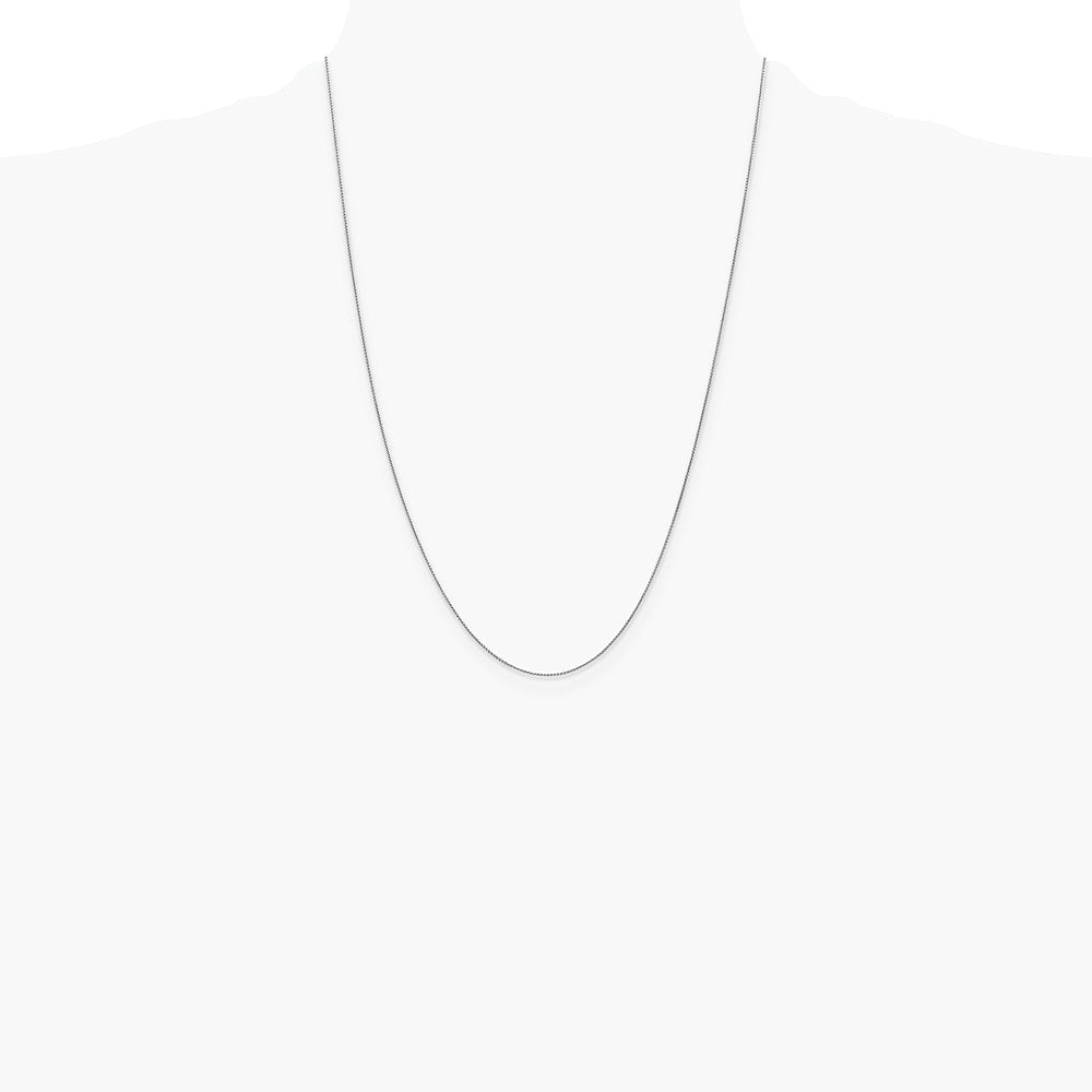 10K White Gold .85mm Spiga Chain Necklace 16"-24" - Product Photo