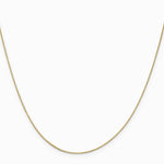 10K Yellow Gold .5mm Baby Box with Lobster Clasp Chain Necklace 16"-24" - Product Photo