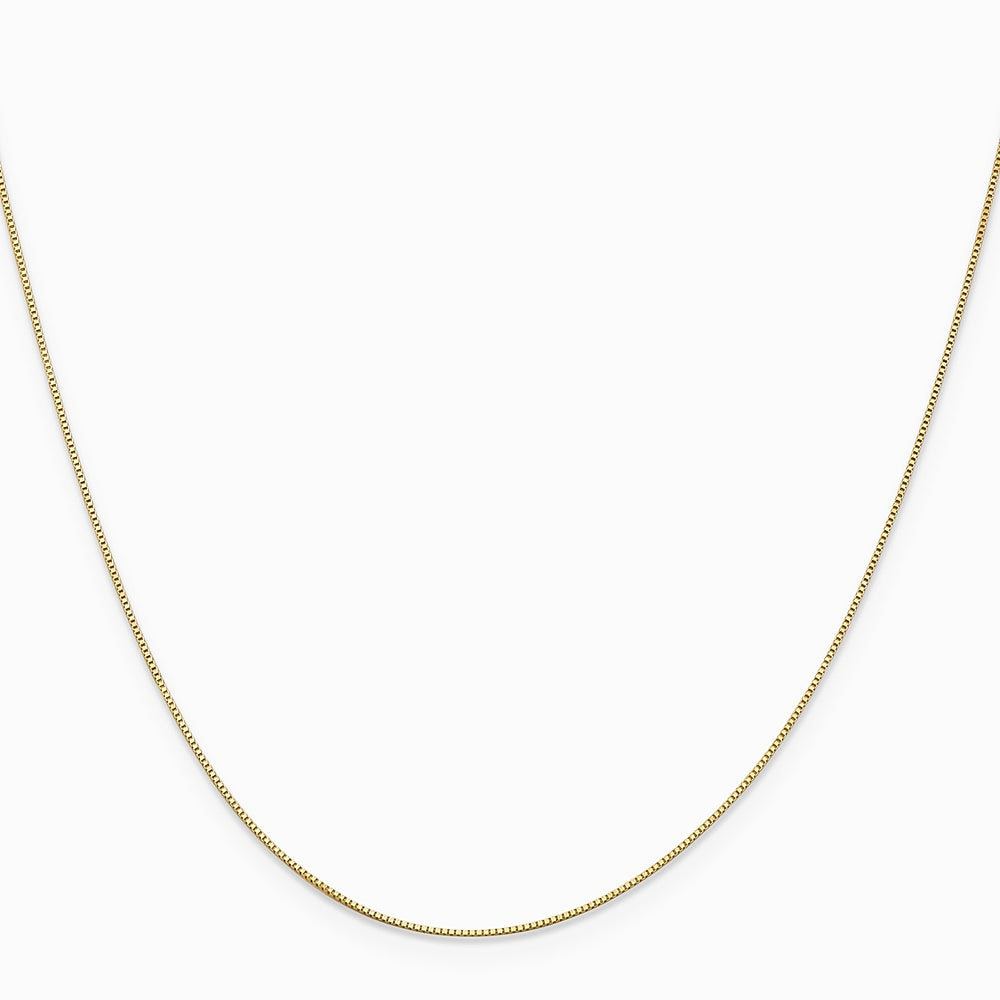 10K Yellow Gold .5mm Baby Box with Lobster Clasp Chain Necklace 16"-24" - Product Photo