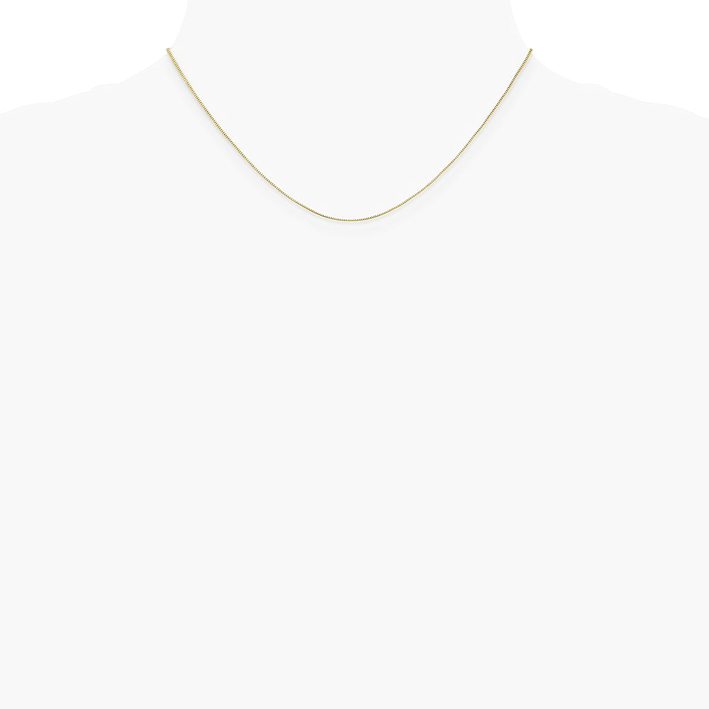 10K Yellow Gold .5mm Baby Box with Lobster Clasp Chain Necklace 16"-24" - Product Photo