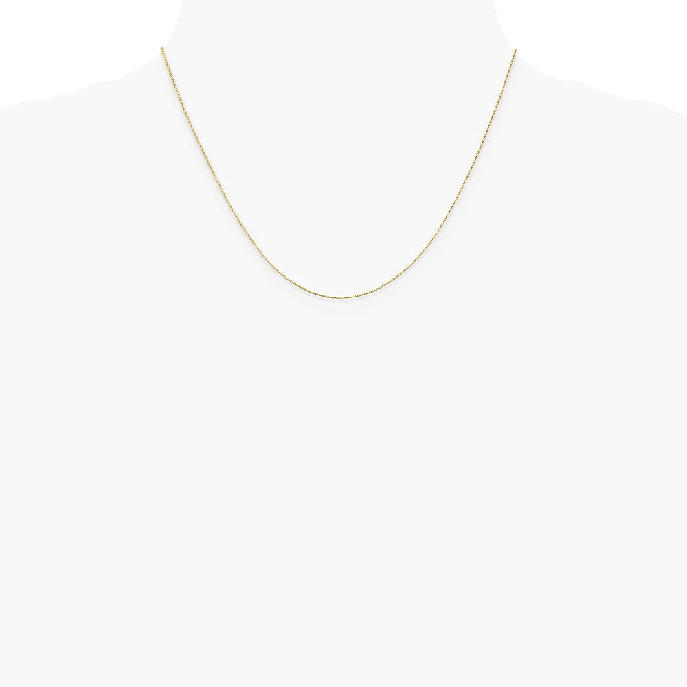 10K Yellow Gold .5mm Baby Box with Lobster Clasp Chain Necklace 16"-24" - Product Photo