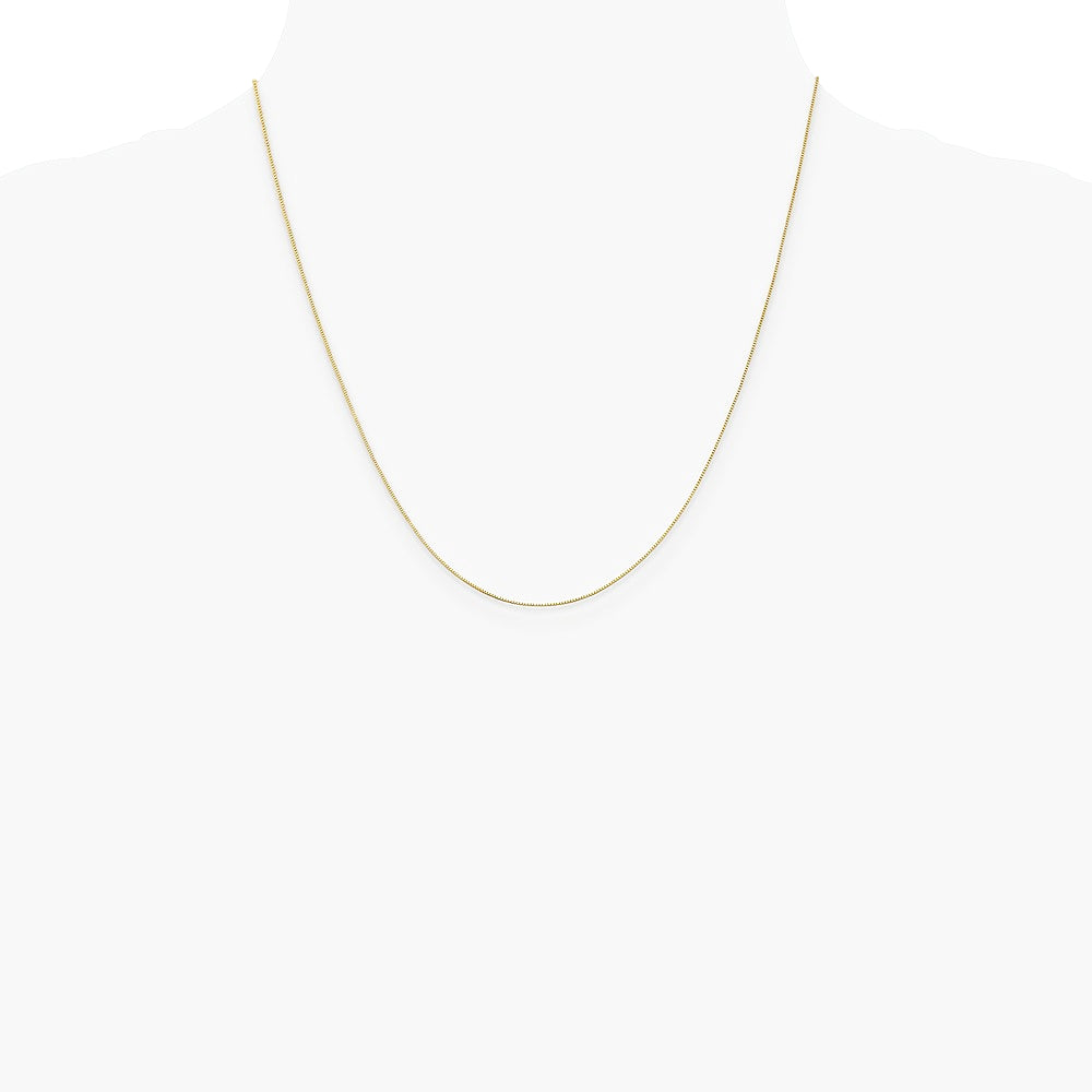 10K Yellow Gold .5mm Baby Box with Lobster Clasp Chain Necklace 16"-24" - Product Photo