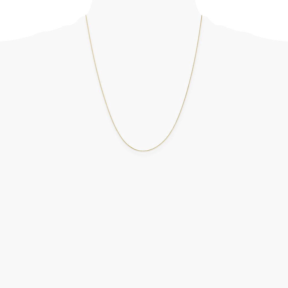 10K Yellow Gold .5mm Baby Box with Lobster Clasp Chain Necklace 16"-24" - Product Photo