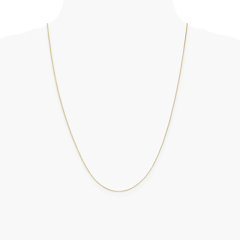 10K Yellow Gold .5mm Baby Box with Lobster Clasp Chain Necklace 16"-24" - Product Photo