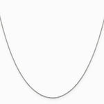 14K White Gold Carded .5mm Box Chain Necklace 16"-24" - Product Photo