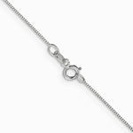 14K White Gold Carded .5mm Box Chain Necklace 16"-24" - Product Photo