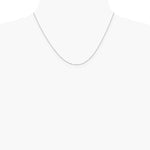 14K White Gold Carded .5mm Box Chain Necklace 16"-24" - Product Photo