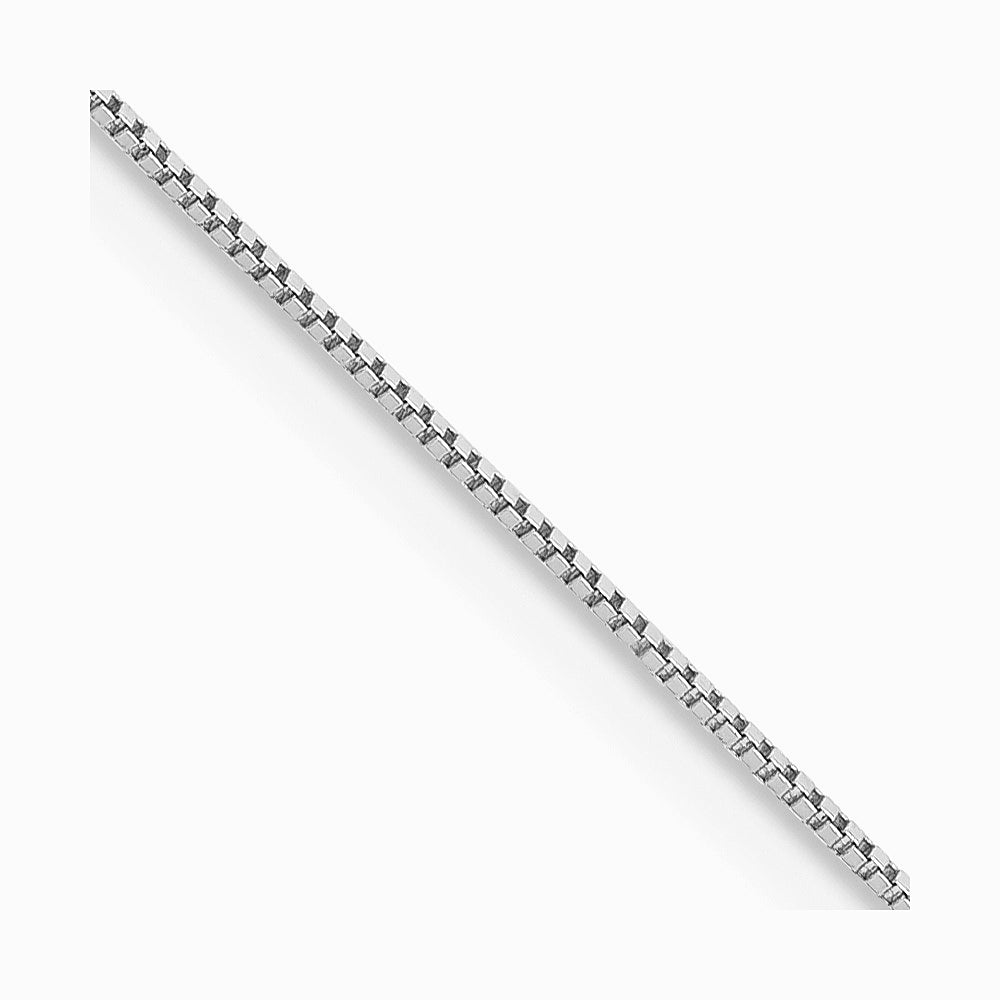 14K White Gold Carded .5mm Box Chain Necklace 16"-24"