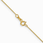 14K Yellow Gold .5mm Carded Box Chain Necklace 16"-24" - Product Photo