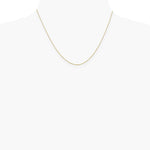 14K Yellow Gold .5mm Carded Box Chain Necklace 16"-24" - Product Photo