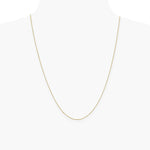 14K Yellow Gold .5mm Carded Box Chain Necklace 16"-24" - Product Photo