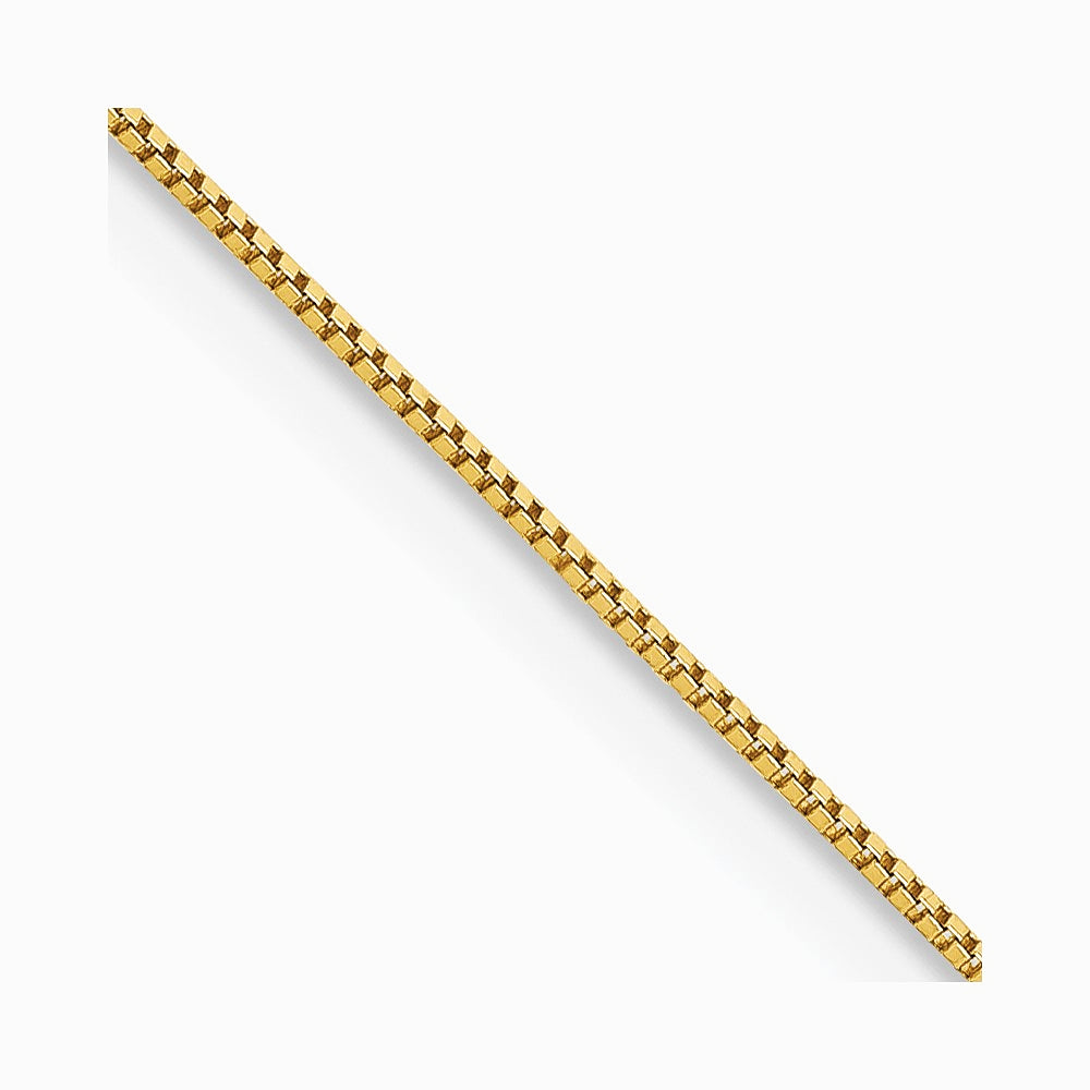 14K Yellow Gold .5mm Carded Box Chain Necklace 16"-24"