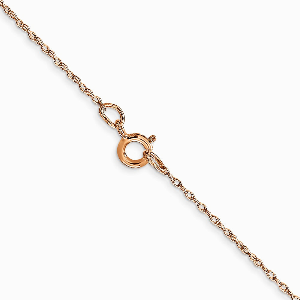 14K Rose Gold .5 mm Carded Cable Rope Chain - Product Photo