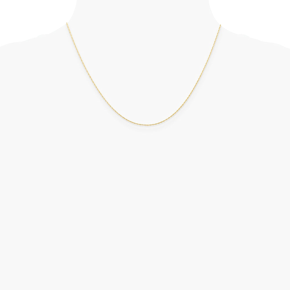 10K Rose Gold .5mm Carded Cable Rope Chain Necklace 16"-24" - Product Photo