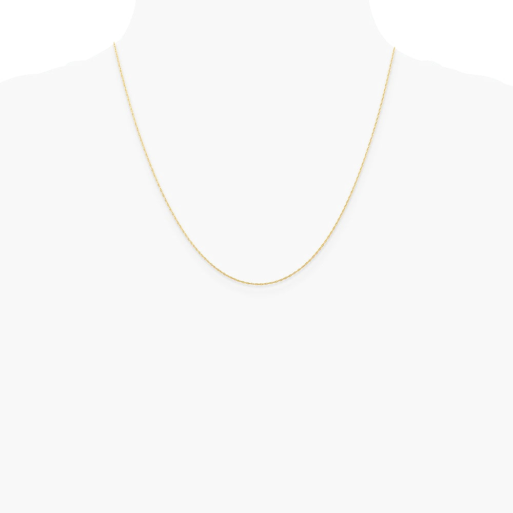 14K Rose Gold .5 mm Carded Cable Rope Chain Necklace 16"-24" - Product Photo