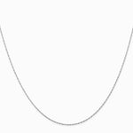 14K White Gold .5 mm Carded Cable Rope Chain - Product Photo