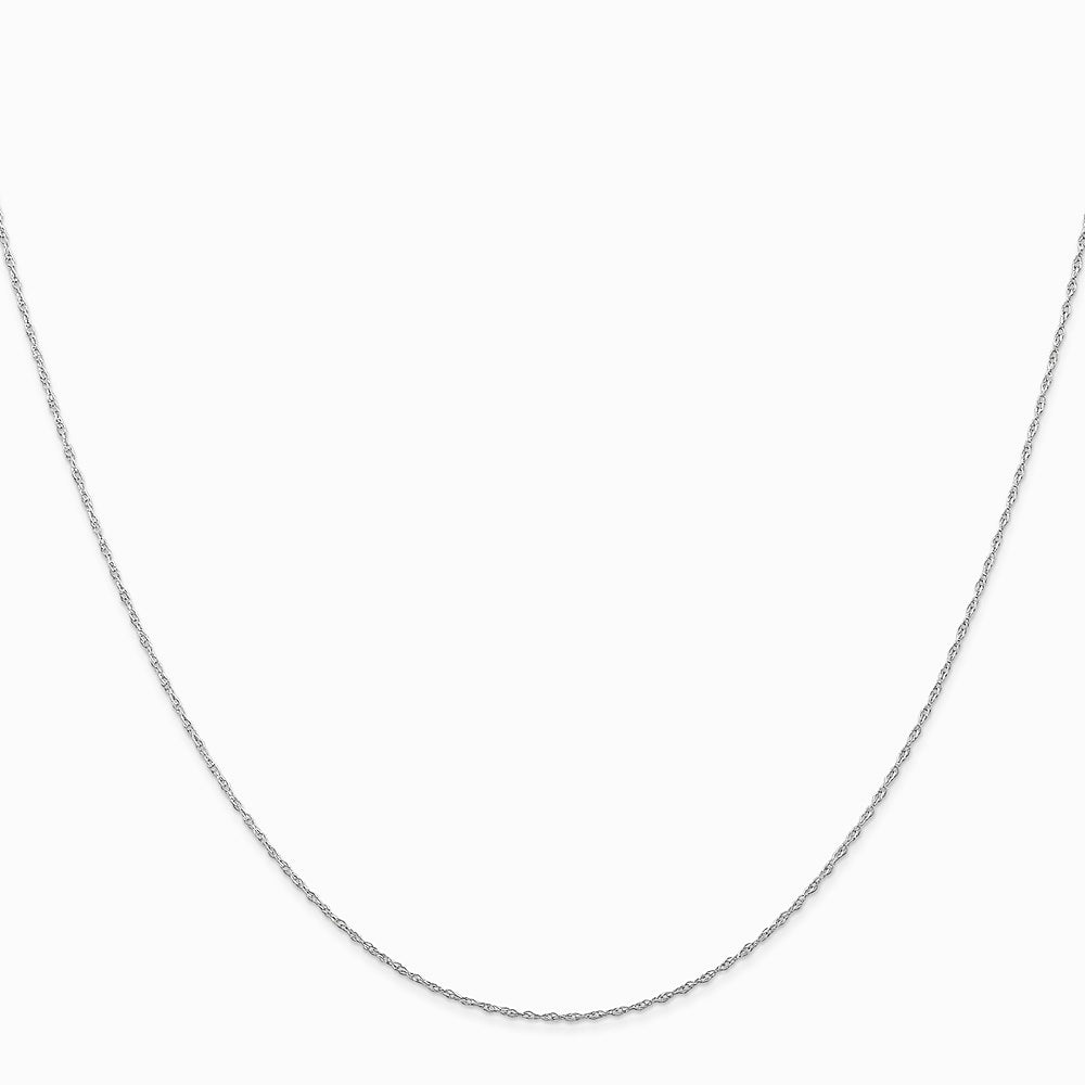 14K White Gold .5 mm Carded Cable Rope Chain - Product Photo
