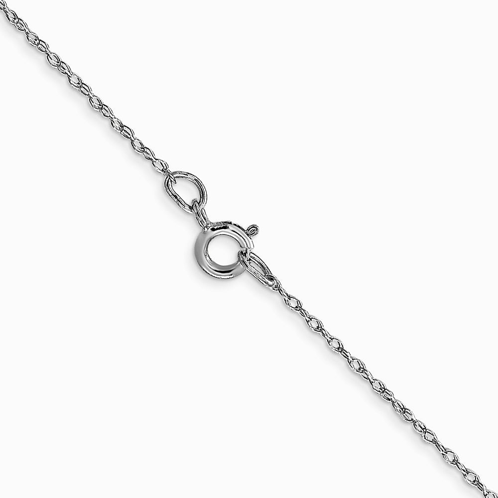 14K White Gold .5 mm Carded Cable Rope Chain Necklace 16"-24" - Product Photo