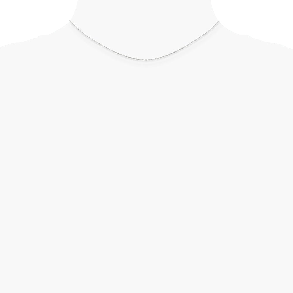 14K White Gold .5 mm Carded Cable Rope Chain - Product Photo