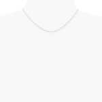 14K White Gold .5 mm Carded Cable Rope Chain Necklace 16"-24" - Product Photo