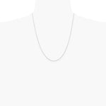 14K White Gold .5 mm Carded Cable Rope Chain Necklace 16"-24" - Product Photo