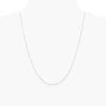 14K White Gold .5 mm Carded Cable Rope Chain Necklace 16"-24" - Product Photo