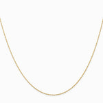 14K Yellow Gold .5 mm Carded Cable Rope Chain Necklace 16"-24" - Product Photo