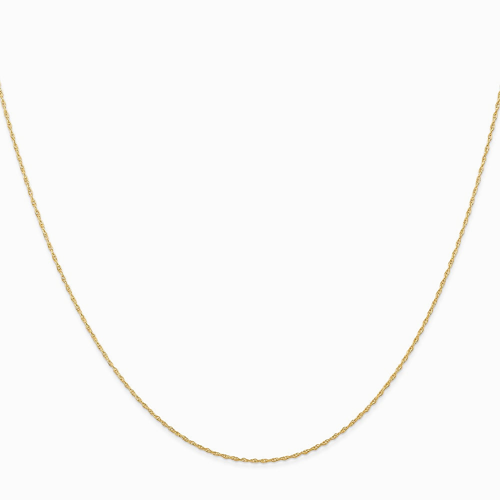 14K Yellow Gold .5 mm Carded Cable Rope Chain Necklace 16"-24" - Product Photo