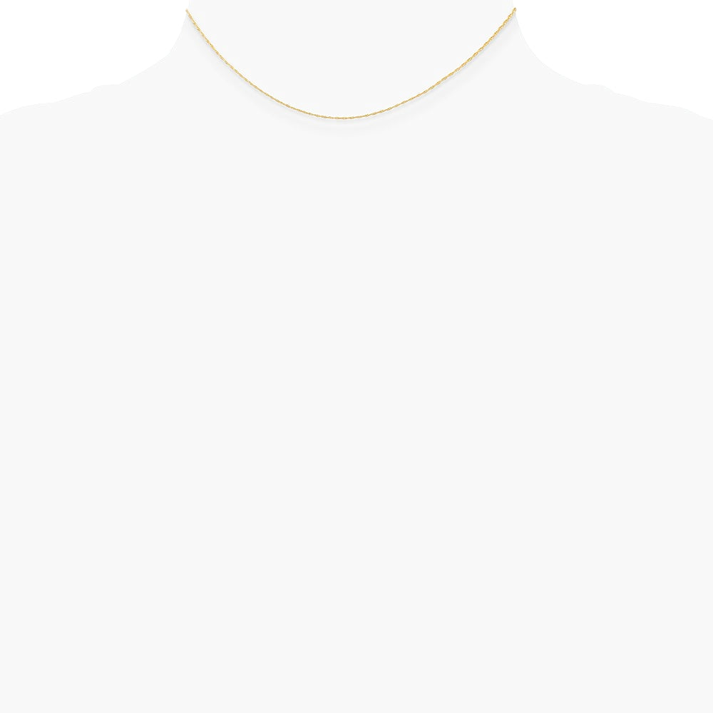 14K Yellow Gold .5 mm Carded Cable Rope Chain - Product Photo