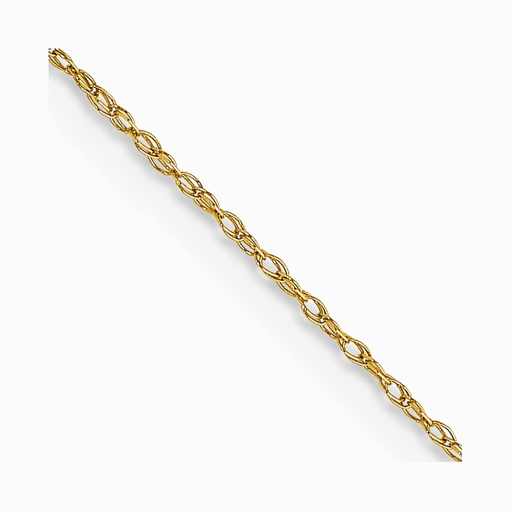 14K Yellow Gold .5 mm Carded Cable Rope Chain Necklace 16"-24"
