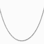 14K White Gold 2.0 mm Diamond-cut Rope Chain Necklace 16"-24" - Product Photo