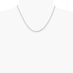 14K White Gold 2.0 mm Diamond-cut Rope Chain Necklace 16"-24" - Product Photo