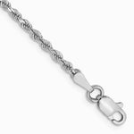 14K White Gold 2.0 mm Diamond-cut Rope Chain Anklet Bracelet 7"-10" - Product Photo
