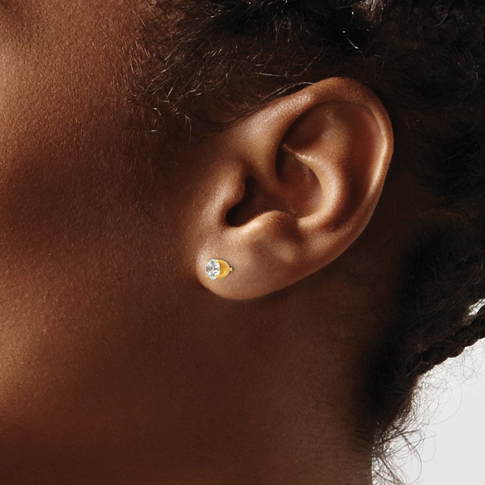 Inverness 14k 4.25mm CZ Post Earrings - Product Photo