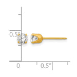 Inverness 14k 4.25mm CZ Post Earrings - Product Photo