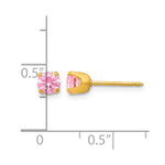Inverness 14k 5mm Pink CZ Post Earrings - Product Photo