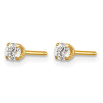Inverness 14k 3mm CZ Long Post Earrings - Product Photo
