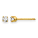 Inverness 14k 3mm CZ Long Post Earrings - Product Photo