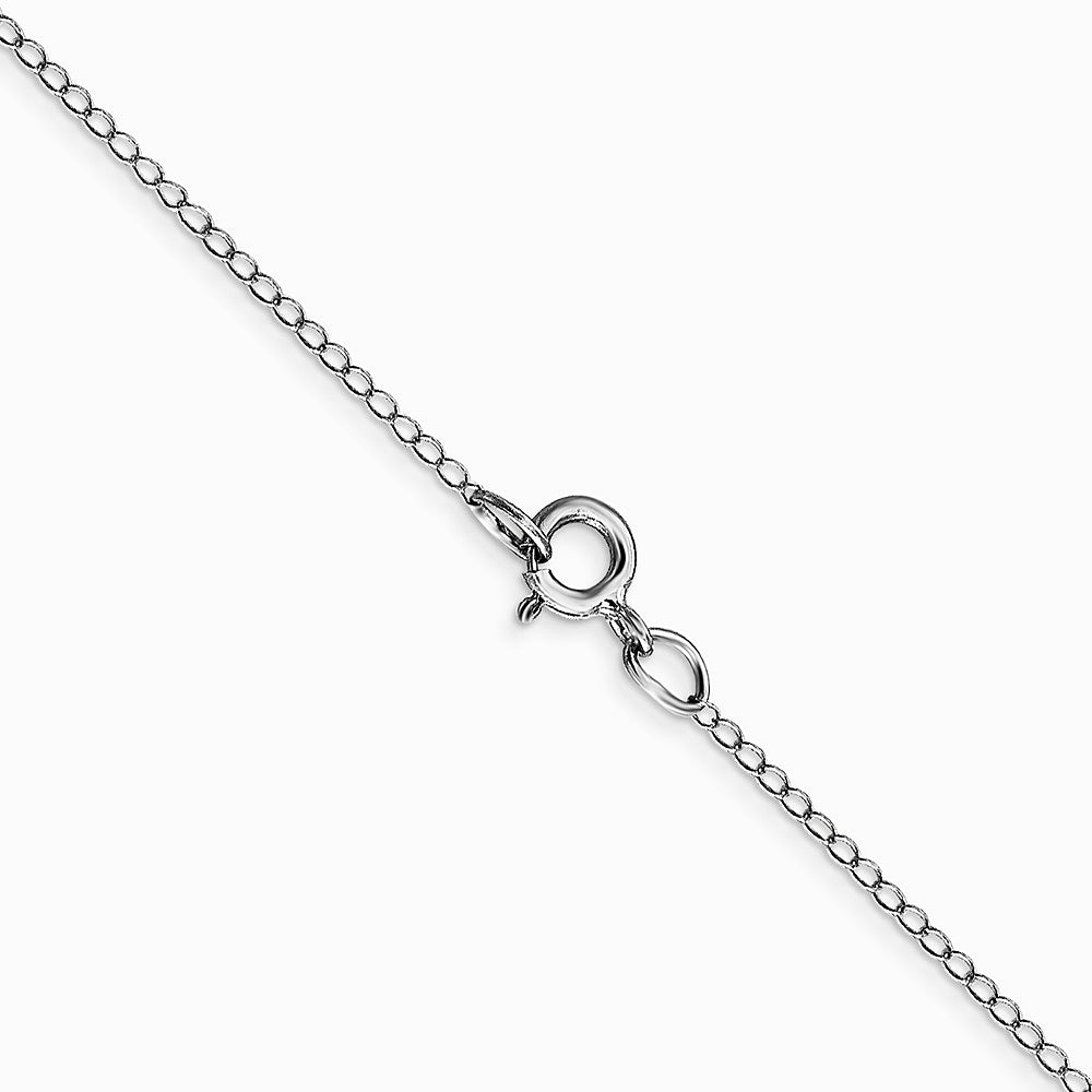 14K White Gold .42mm Gold Carded Curb Chain Necklace 16"-24" - Product Photo