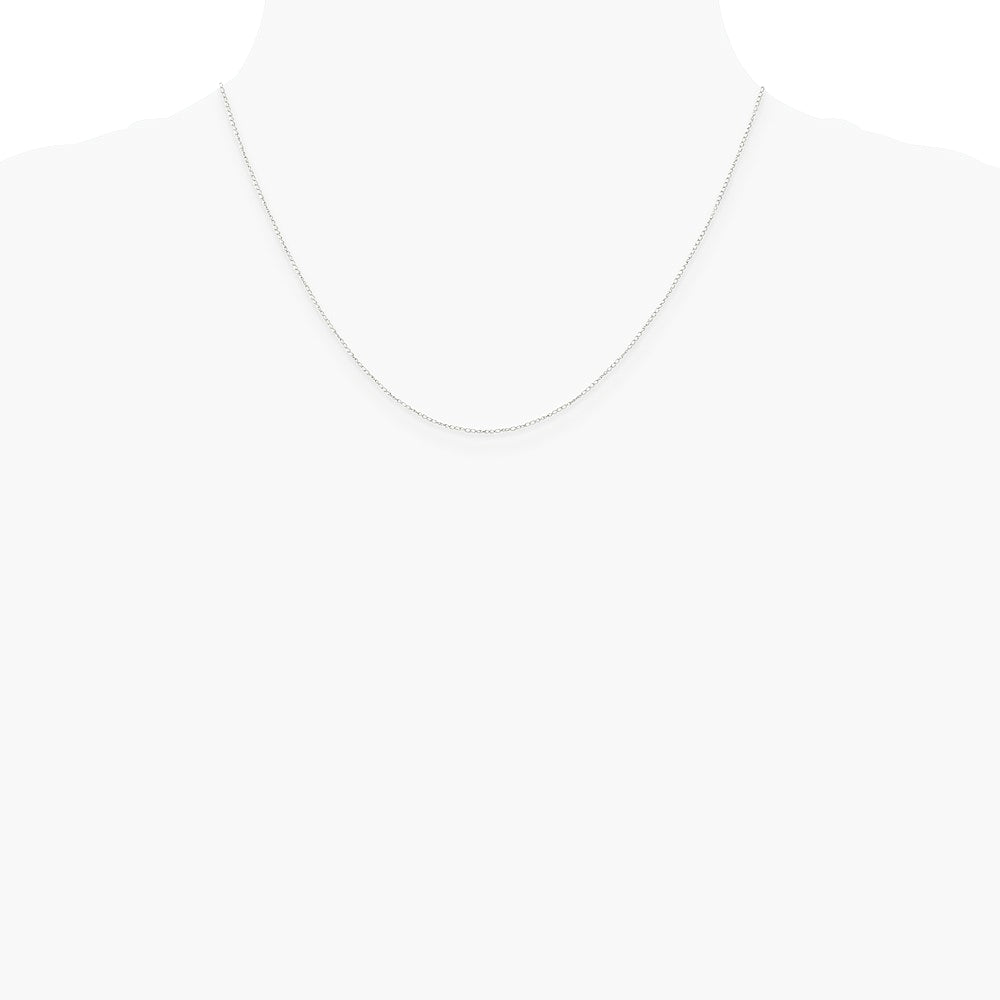 14K White Gold .42mm Gold Carded Curb Chain Necklace 16"-24" - Product Photo