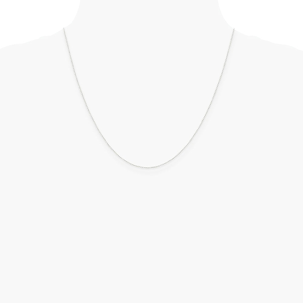 14K White Gold .42mm Gold Carded Curb Chain Necklace 16"-24" - Product Photo